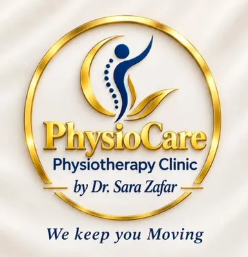 PhysioCare Physiotherapy Clinic by Dr. Sara Zafar logo, with the line We keep you Moving
